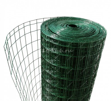 Рулонная сетка (1,52м; 50мм*75мм; 2,3мм) пвх покрытие 0,5мм зелёная, м пог. в Калининграде