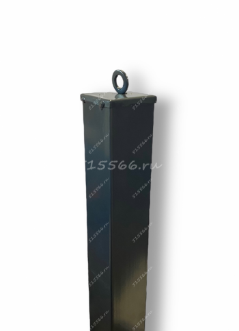 Столб квадр. 50мм*50мм*1,0мм (3,0м) тёмно-серый с крышкой в Калининграде