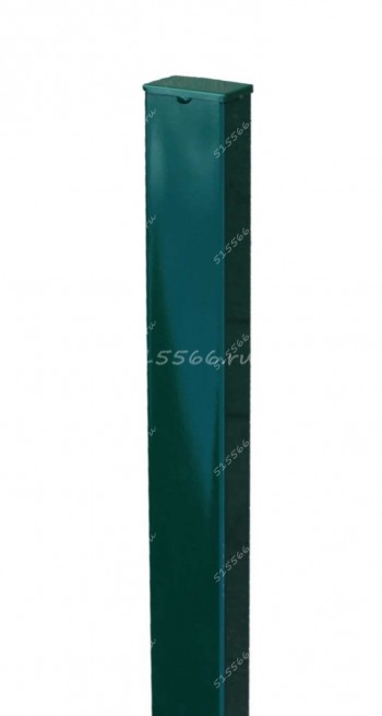 Столб квадр. 40мм*60мм*2,0мм (5,0м) зелёный с крышкой в Калининграде