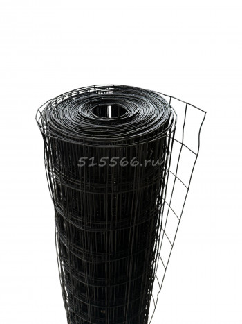 Рулонная сетка (2,00м; 50мм*100мм; 2,0мм) пвх покрытие 0,5мм чёрная, м пог. в Калининграде
