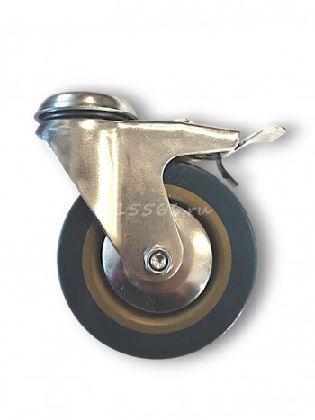 Колесо бытовое поворотное под болт с тормозом М12 D100 специальная резина в Калининграде