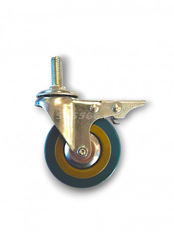 Колесо бытовое поворотное с болтом, тормозом М12 D75 специальная резина в Калининграде