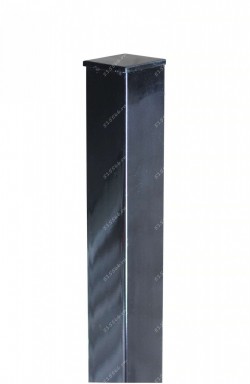 Столб квадр. 60мм*60мм*1,5мм (2,5м) чёрный с крышкой в Калининграде