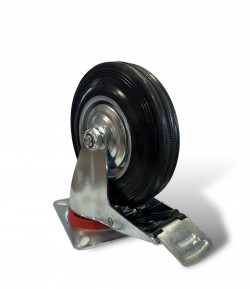 Колесо промышленное поворотное с тормозом D160 резиновое в Калининграде