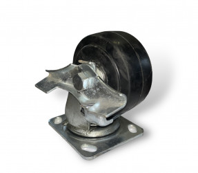 Колесо большегрузное поворотное с тормозом D100 резиновое в Калининграде