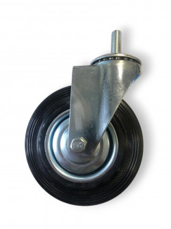 Колесо промышленное поворотное с болтом М12 D125 резиновое в Калининграде