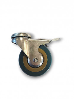 Колесо бытовое поворотное под болт с тормозом М12 D75 специальная резина в Калининграде